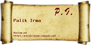Palik Irma névjegykártya